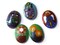 5 18mm x 13mm Christmas Cabochons Multi-Color Glass Limoges Porcelain Flat Back Cabochons